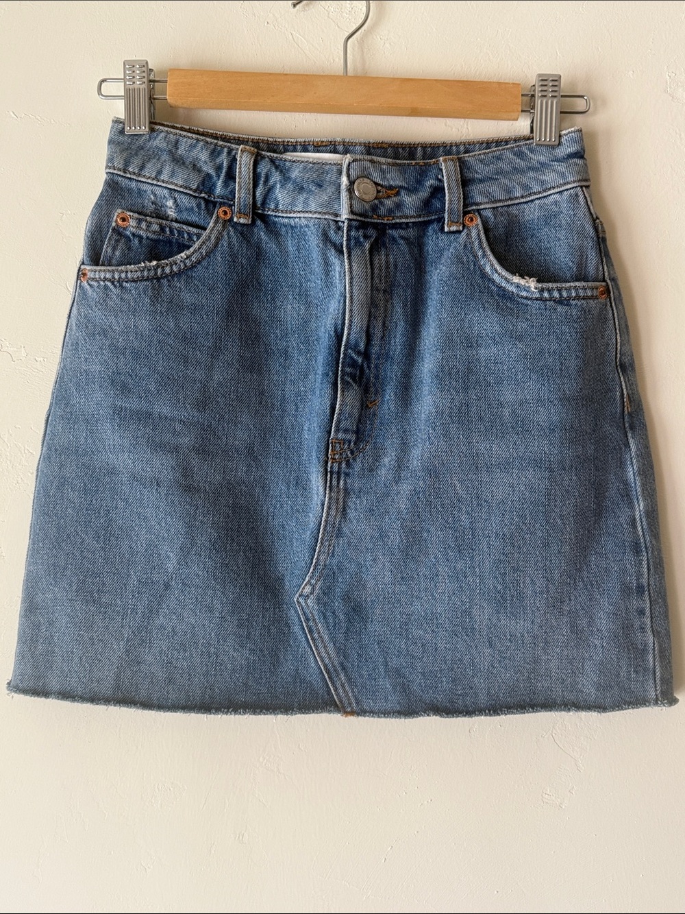 Topshop Blue Denim Mini Skirt